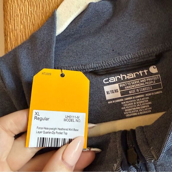 NWT Carhartt Men's Force Tech Quarter-Zip Thermal Base Layer Long Sleeve Shirt - Picture 4 of 6